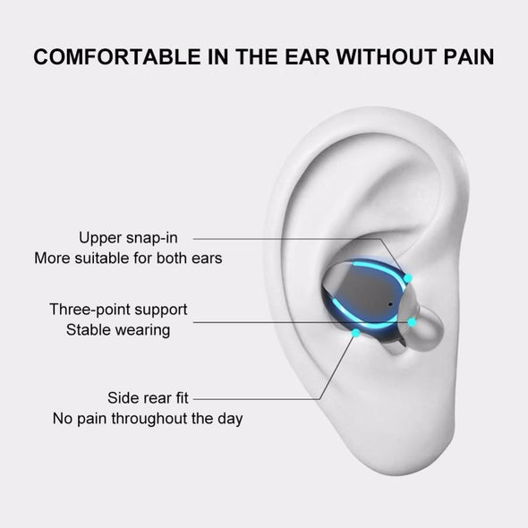 Mini Bluetooth Earphones LED Display Headphones Stereo Sound